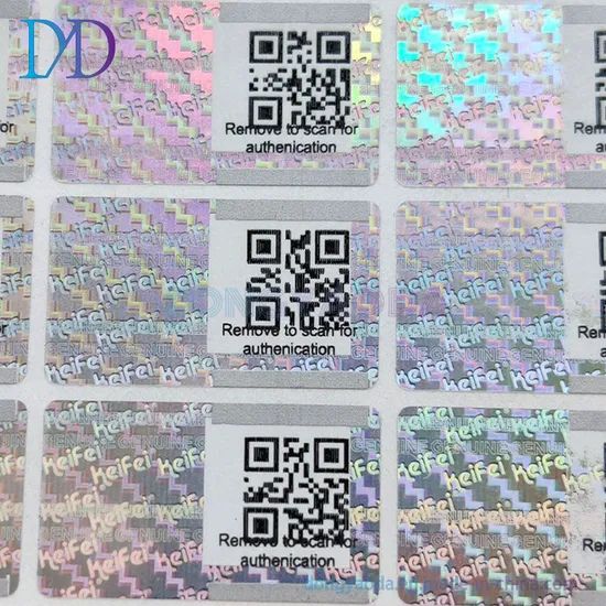 Custom Reflection Rainbow Holographic Stickers Security Labels Anti Counterfeit Labels Printing - Image 2