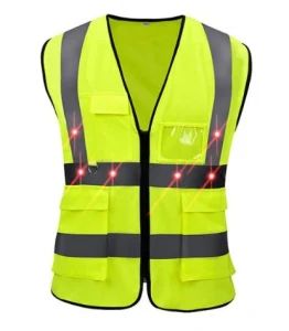 12 Pieces LED Reflective Safety Vest Trademark Aroad HS Code 3926909090 Model NO. PRV30123 Type Reflective Vest Specification XL, L, XXL - Image 1