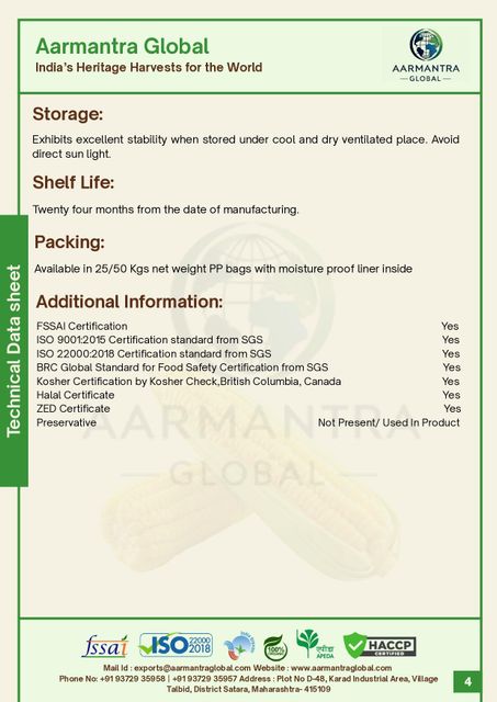 MAIZE STARCH Purity High Color White Form Powdery Shelf Life 2 YEARS Secondary Use Binder Primary Use Thickener Place of Origin INDIA - Image 4