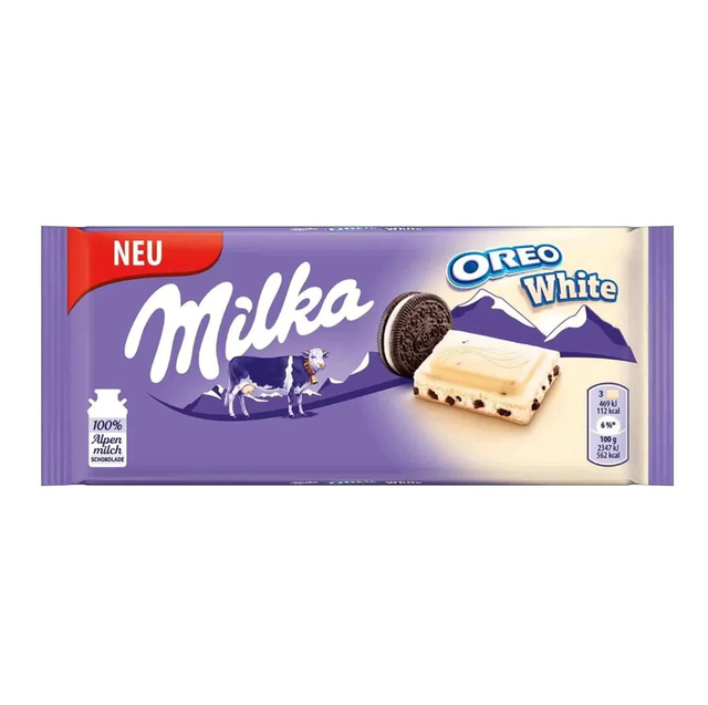 Milka Milk Chocolate bars with Oreo Vanilla Flavour Cookies, 100g - Image 1