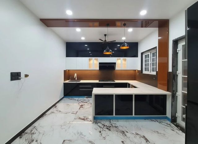 Plywood Smart Storage Modular Kitchen Service Durability High Ease Of Use Enhanced Storage Efficiency Maximized Kitchen Layout Modern And - Image 1