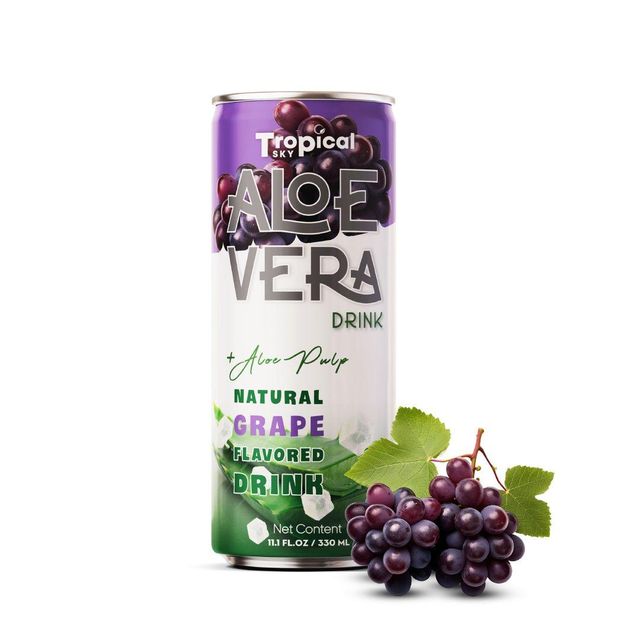 Tropical Sky Aloe vera juice mix Mango juice with pulp 330ml canned - Image 3