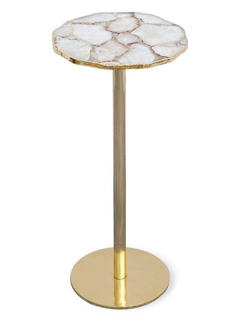 Luxury Agate Drink Table Furniture with Gold Iron Base Product Type Accent Drink Table - Image 1