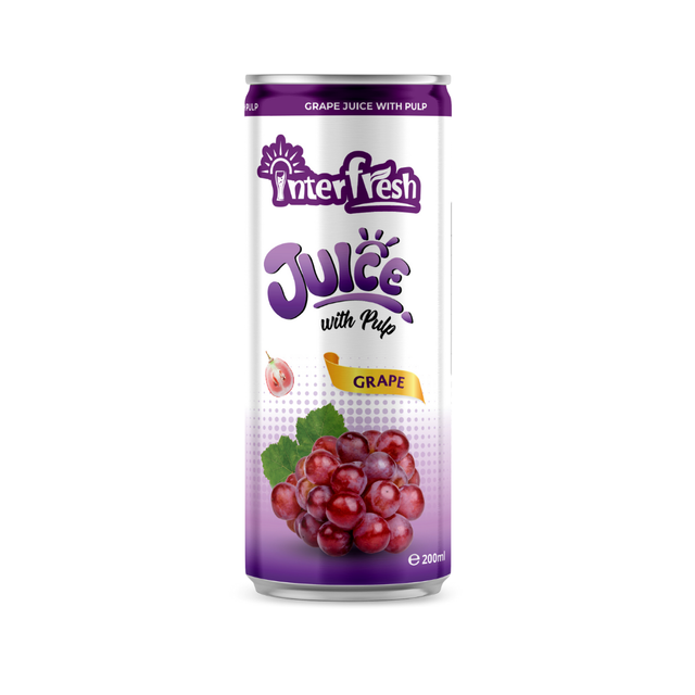 200ml Interfresh Grape Juice with pulp Shelf Life 24 Month Packaging Aluminum Can Place of Origin Viet Nam Storage Type Keep Dry In - Image 1