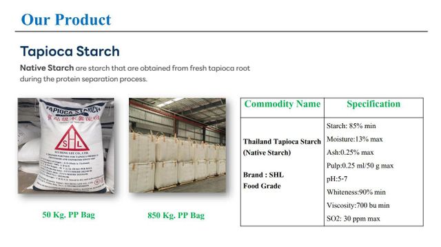 Tapioca Starch Ph Range 5-7 Packaging PP Bag Whiteness 90% Min Viscosity 700 Bu Min Max. Moisture (%) 13 Ash Content 0.25% Max - Image 3