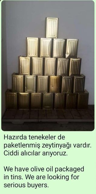 olive oil Material olive oil Packaging 50 kg tin Place of Origin Türkiye - Image 1