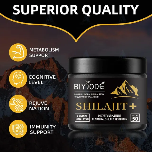 50G Shilajit Pure Organic Himalayan Shilajit Resin herbal supplement Gold Shilajit Supplement 85+ Trace Minerals & Fulvic Acid Natural E - Image 3