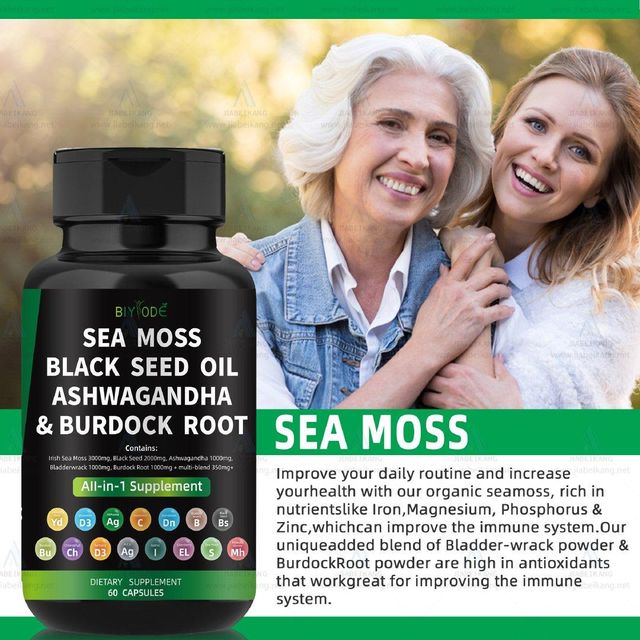 hot sale herbal supplement immune health all in 1 wholesale sea moss black seed oil ashwagandha burdock root supplement weight loss capsule  - Image 4