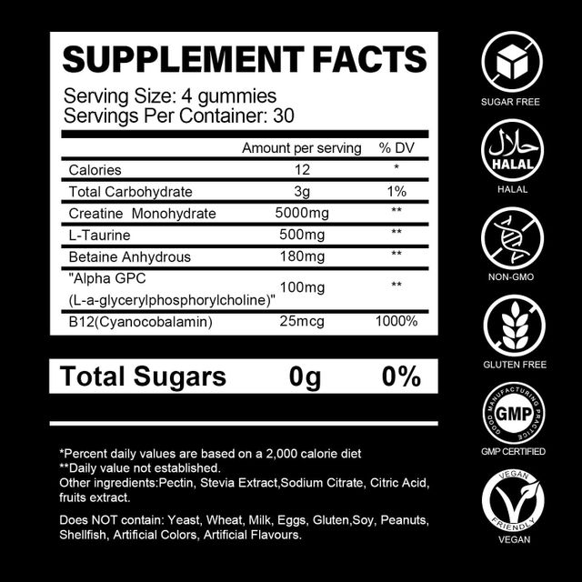 OEM ODM factory custom private label creatine monohydrate wholesale pre workout sport nutrition supplement gym creatine gummies - Image 5