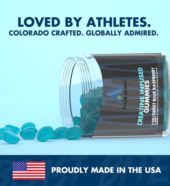 Creatine 120 gummies OEM ODM custom 100% natural ingredients sweet blue raspberry goodness muscle growth energy pre sport supplement - Image 5