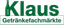 GETRÄNKEFACHMÄRKTE KLAUS – company logo, company info header