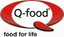 Q- FOOD – company logo, company info header