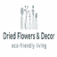 DRIED FLOWERS & DECOR – company logo, company info header