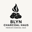 Blyn charcoal haus – company logo, company info header