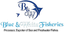BLUE & WHITE FISHERIES. – company logo, company info header